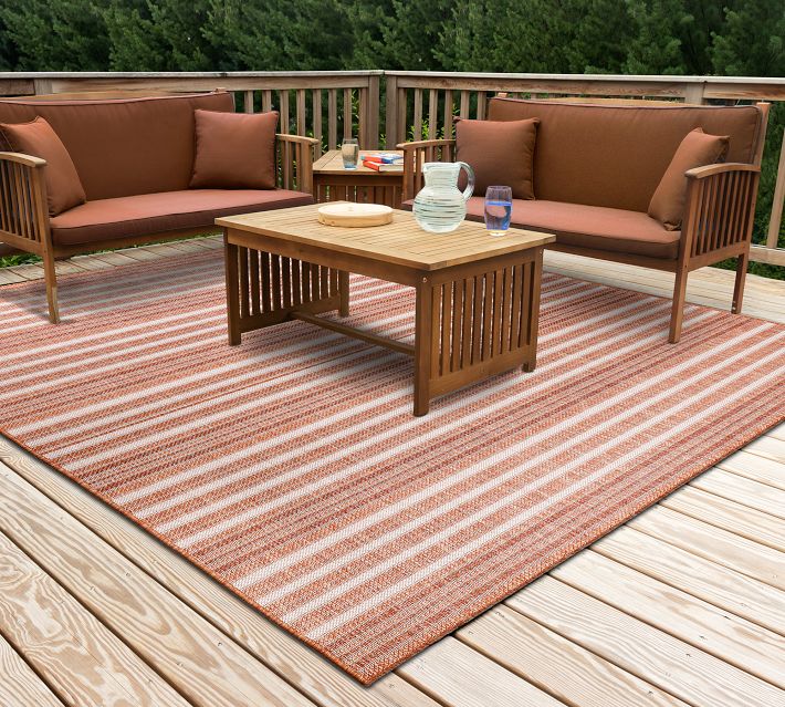 Colonial Mills TR99R060X096S Stripe It All-Weather Indoor/Outdoor Rug,  Terracotta : : Home