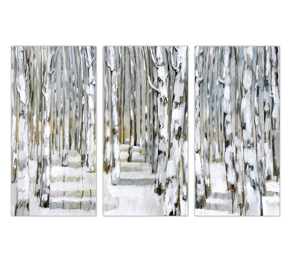 Winter Walk Triptych by Lauren Herrera