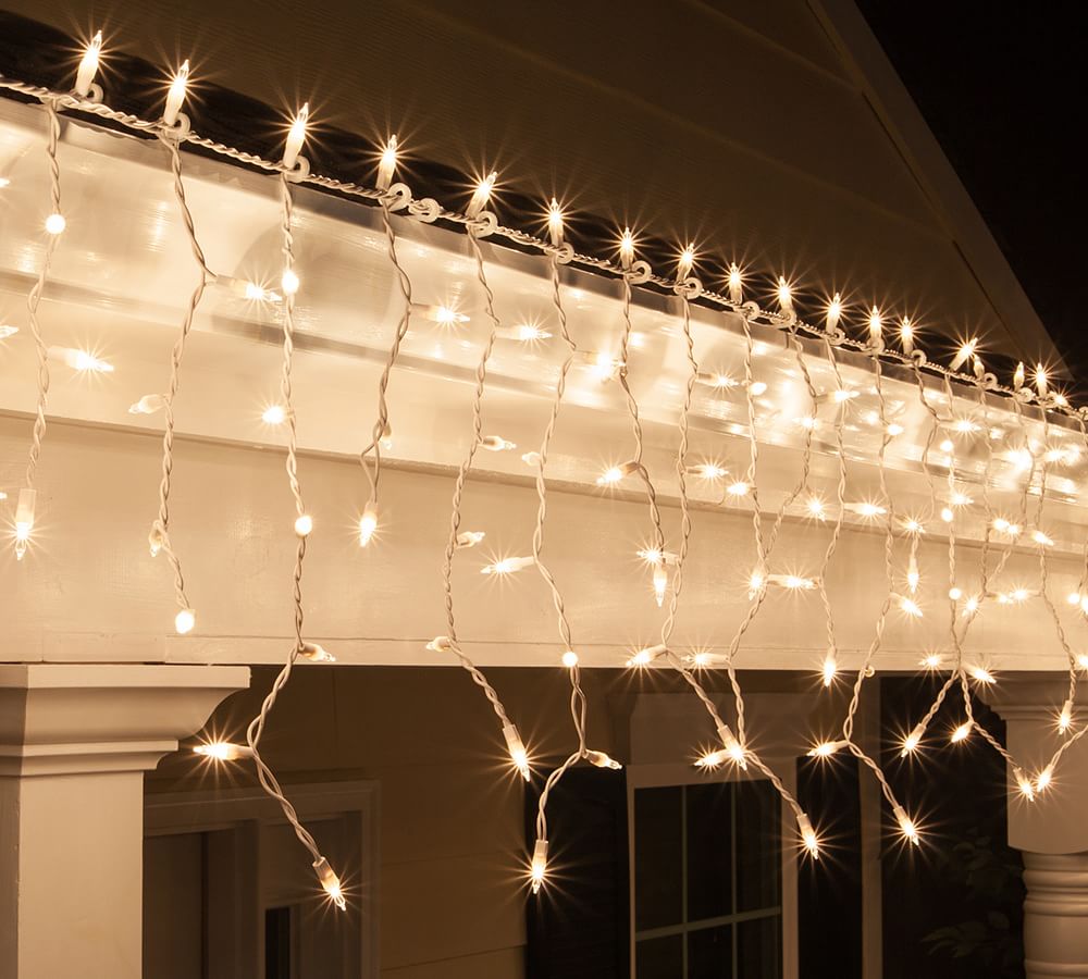 Icicle String Lights With White Wire - Set of 2