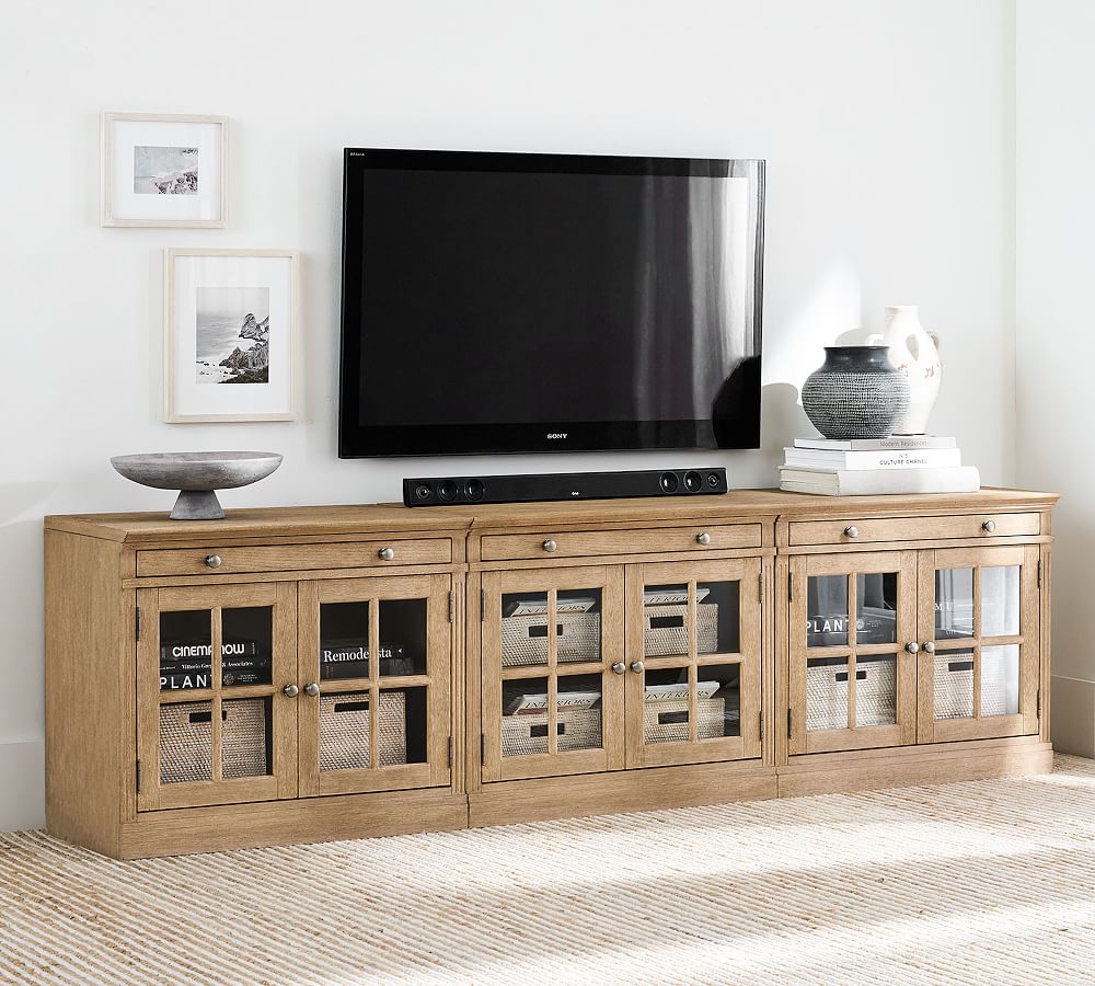 Livingston 105'' Media Console with Glass Cabinets