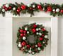 Faux Pine Ornament Wreath &amp; Garland - Red &amp; Silver