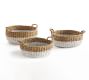 Lisbon Seagrass Woven Handled Baskets, Set of 3