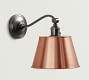 Tapered Metal Shade Curved Arm Sconce