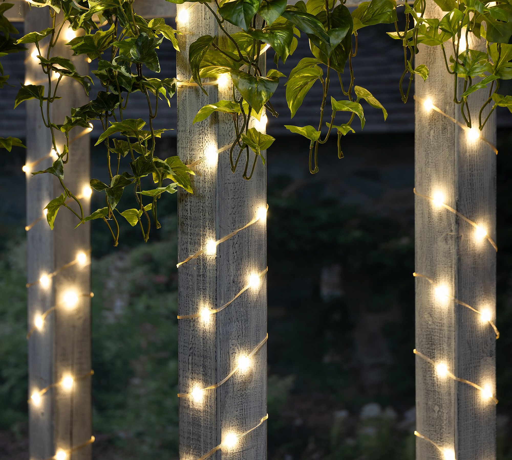 Ribbon Wrap Connectable Warm White String Lights On Silver Wire