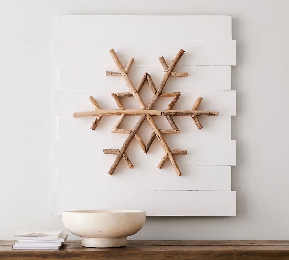 Planked Wood Snowflake Wall Art