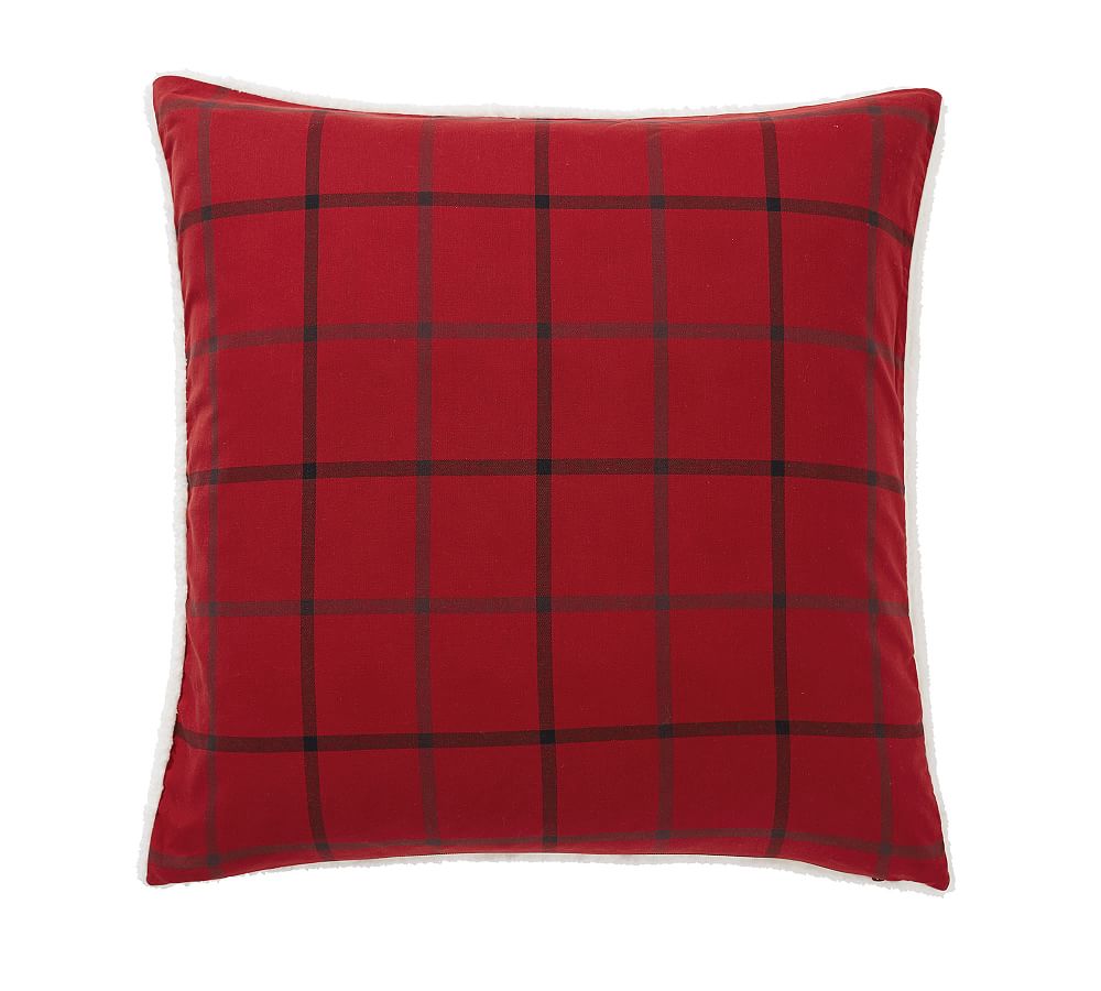 Anderson Windowpane Sherpa Decorative Pillow Cover