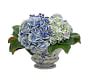 Faux Hydrangea and Blueberry in Ceramic Pot