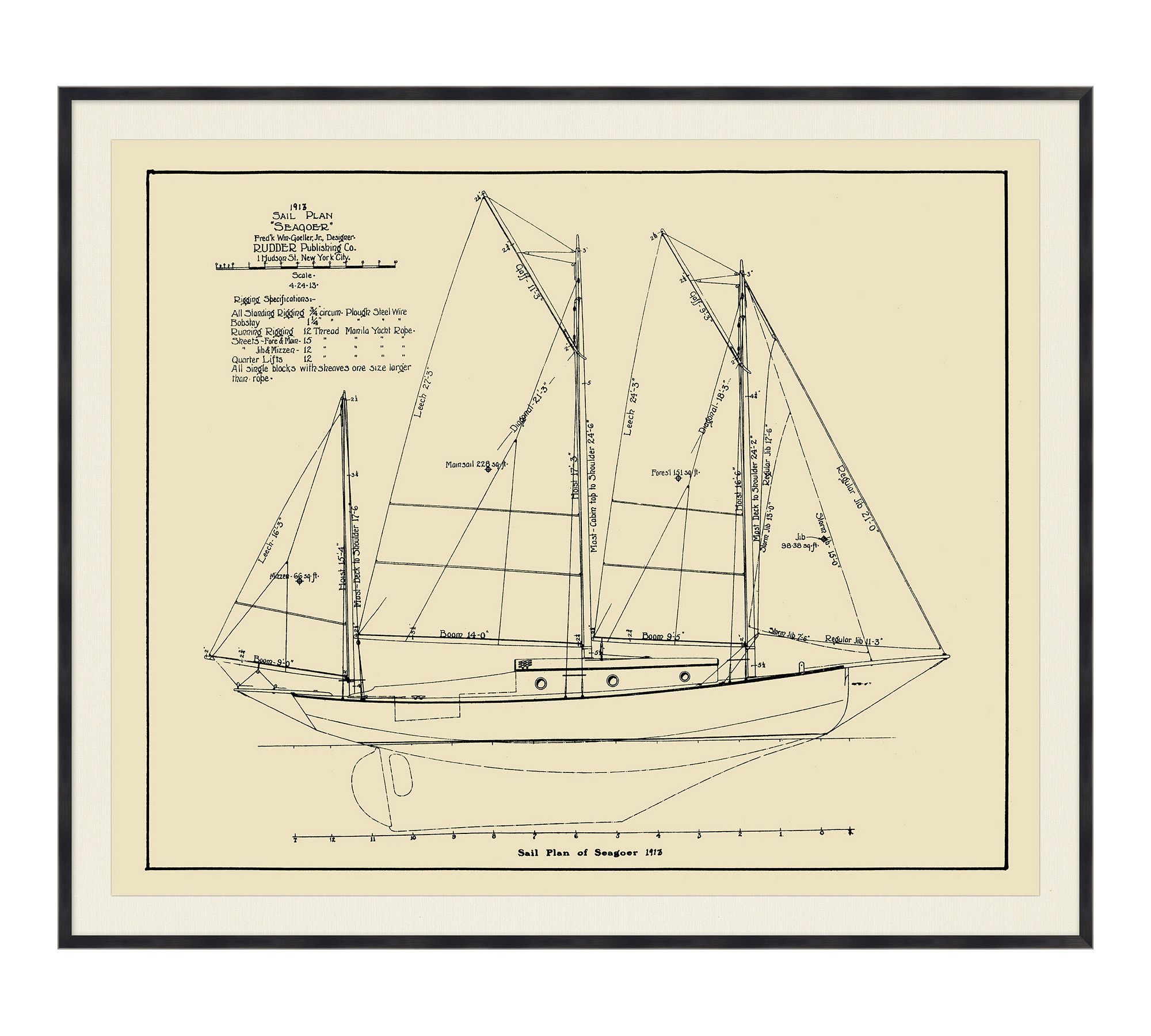 Ship Schematic Framed Print