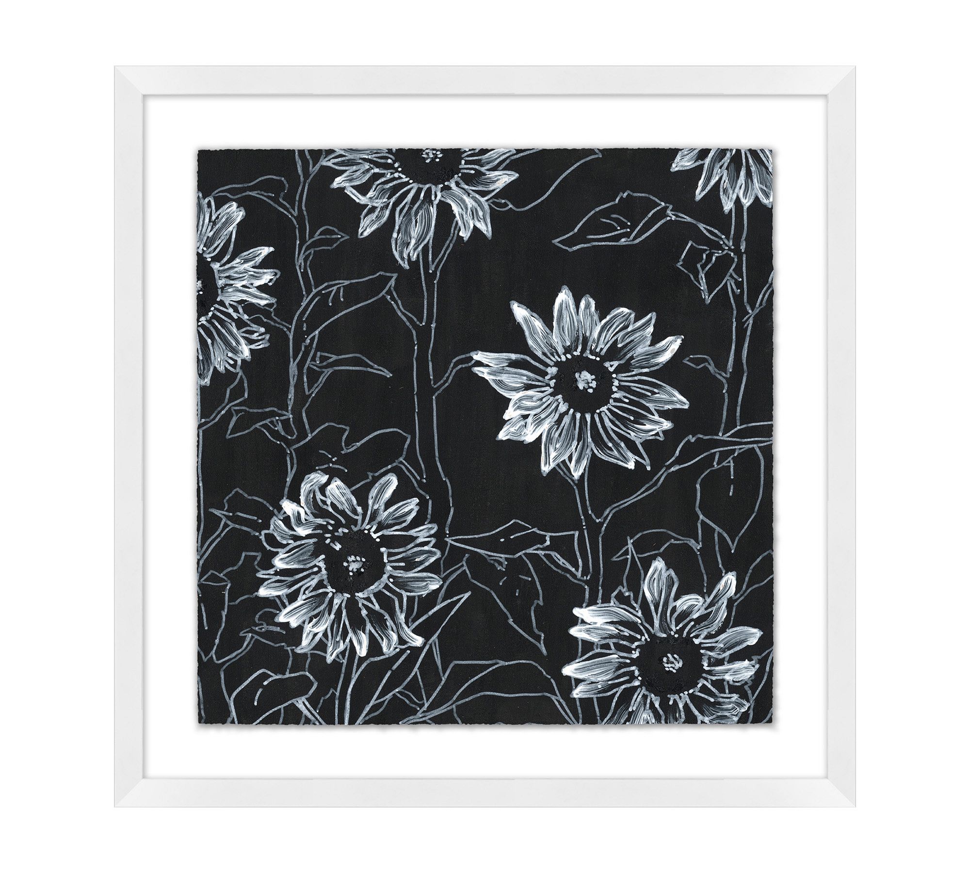 Chalky Sunflowers Framed Print