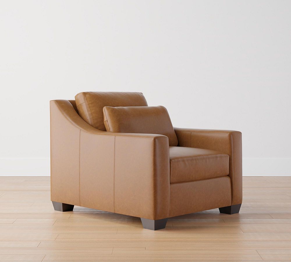 York Slope Arm Deep Seat Leather Armchair