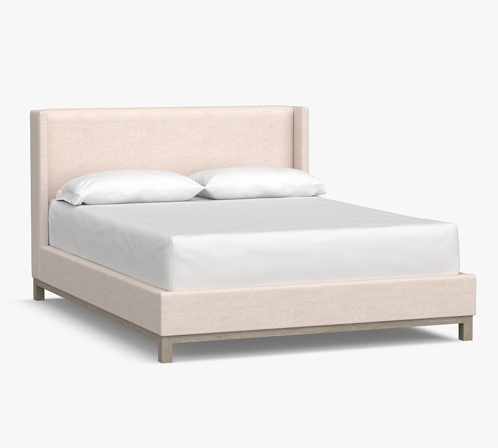 Jake Upholstered Platform Bed Wood Base Pottery Barn