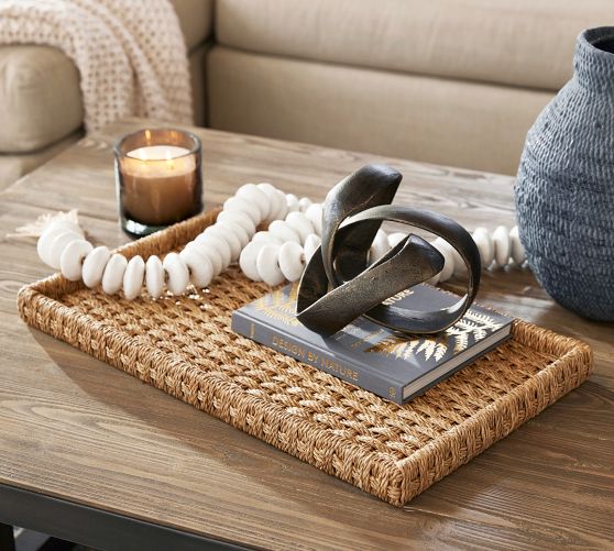 Amaya Handwoven Twisted Seagrass Tray | Pottery Barn