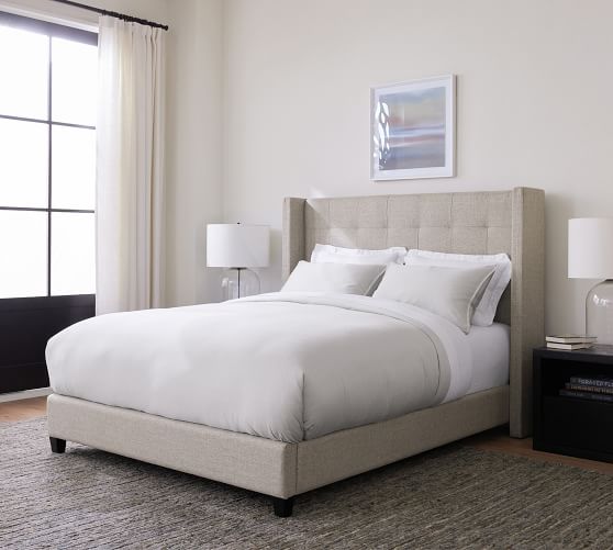 Elliot Upholstered Tufted Shelter Bed | Pottery Barn