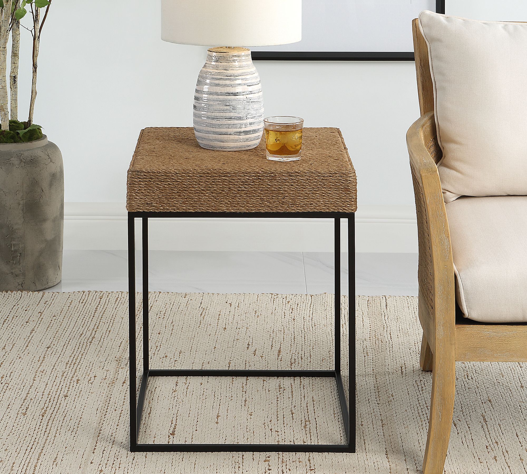 Alameda Square Woven Accent Table (18")