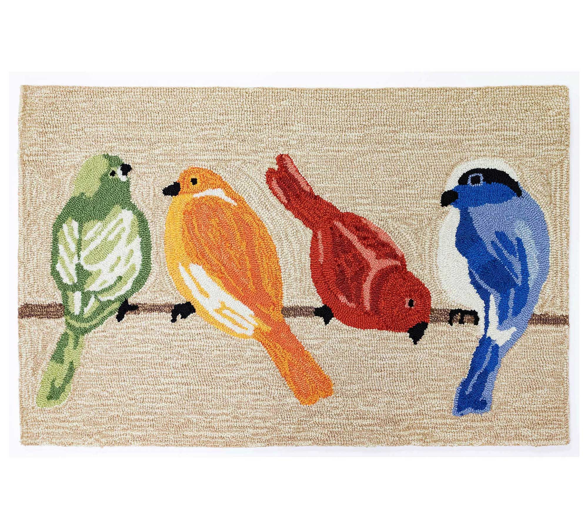 Birds On A Branch Hand Tufted Indoor Outdoor Rug