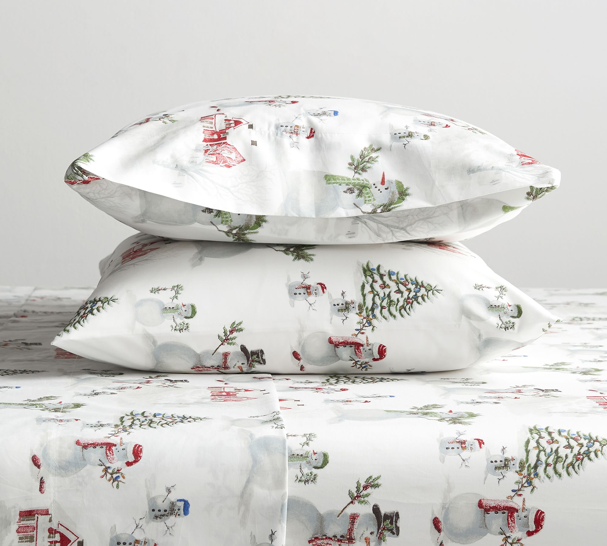 Snowman Percale Pillowcases - Set of 2