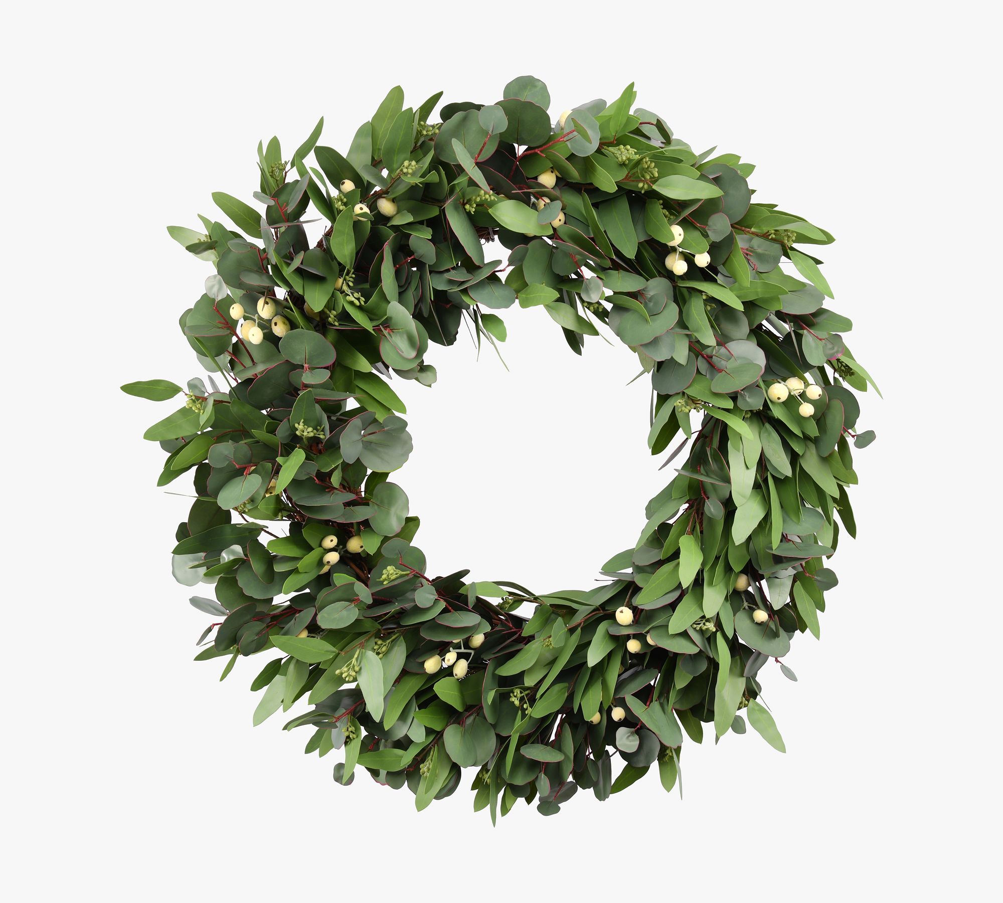 Faux Seeded Eucalyptus Wreath and Garland