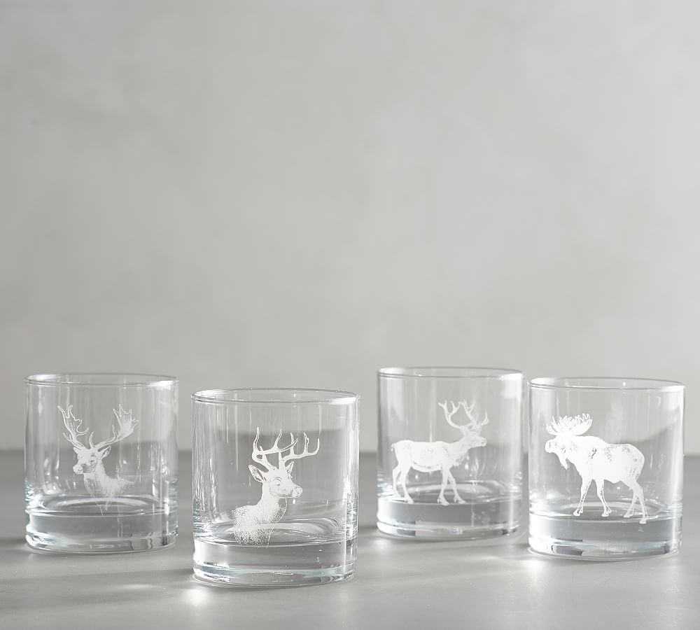 Stag Double Old Fashioned Glasses - Set of 4