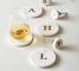 Handmade Alphabet Marble &amp; Wood Coasters - Set of 4