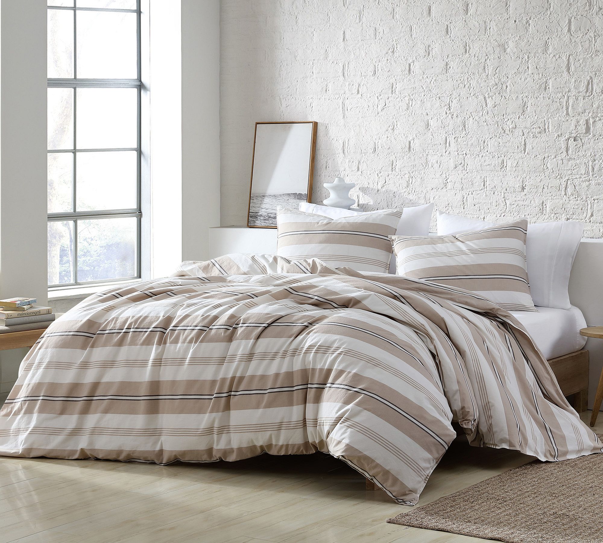 Pascal 3-Piece Striped Cotton Duvet & Shams Set