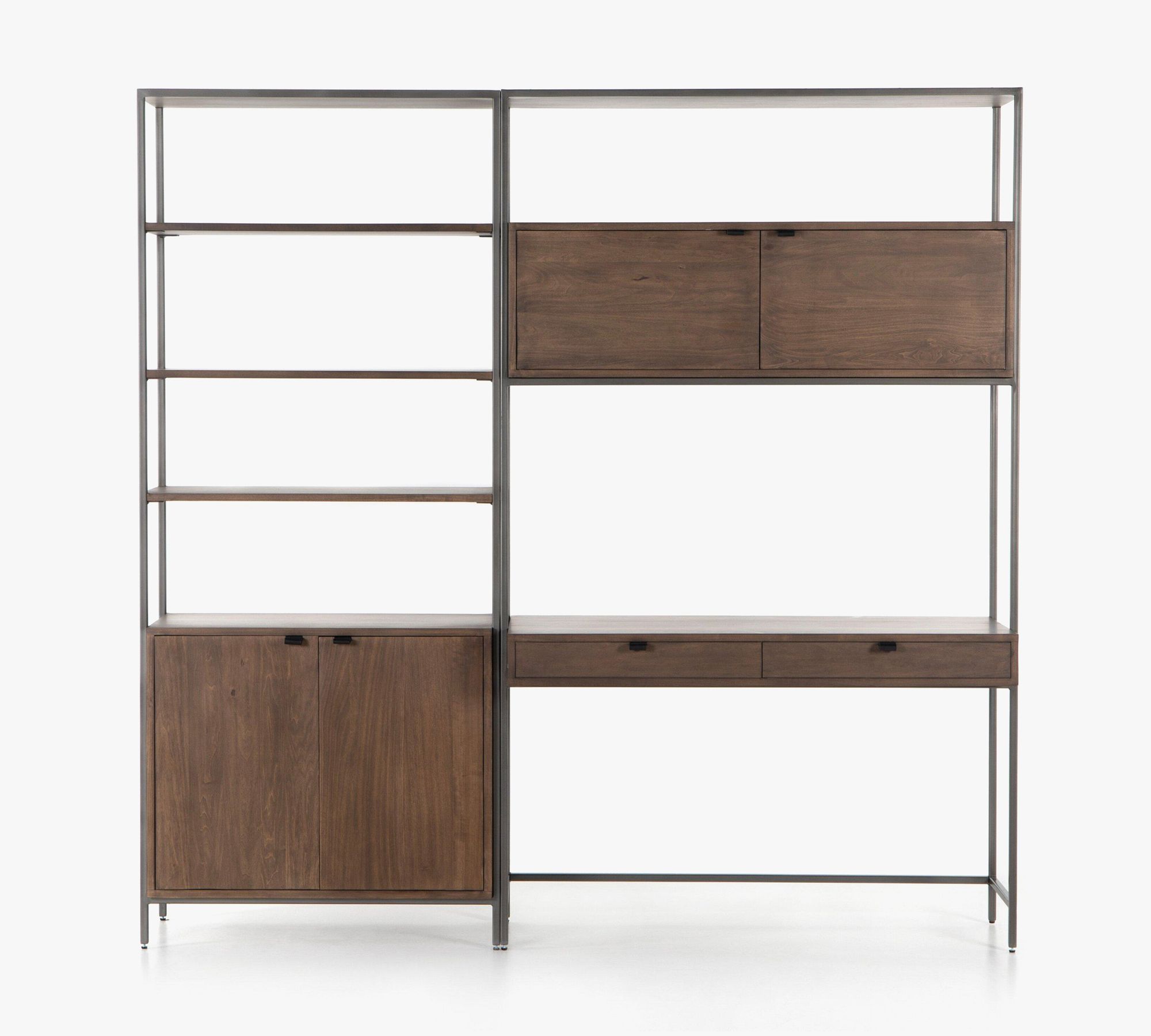 Graham Wall Desk With Drawer & Bookcase (85")