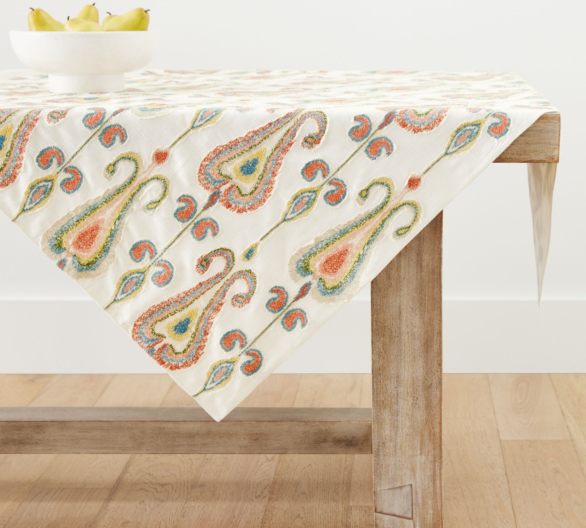 Yalla Embroidered Cotton Table Throw