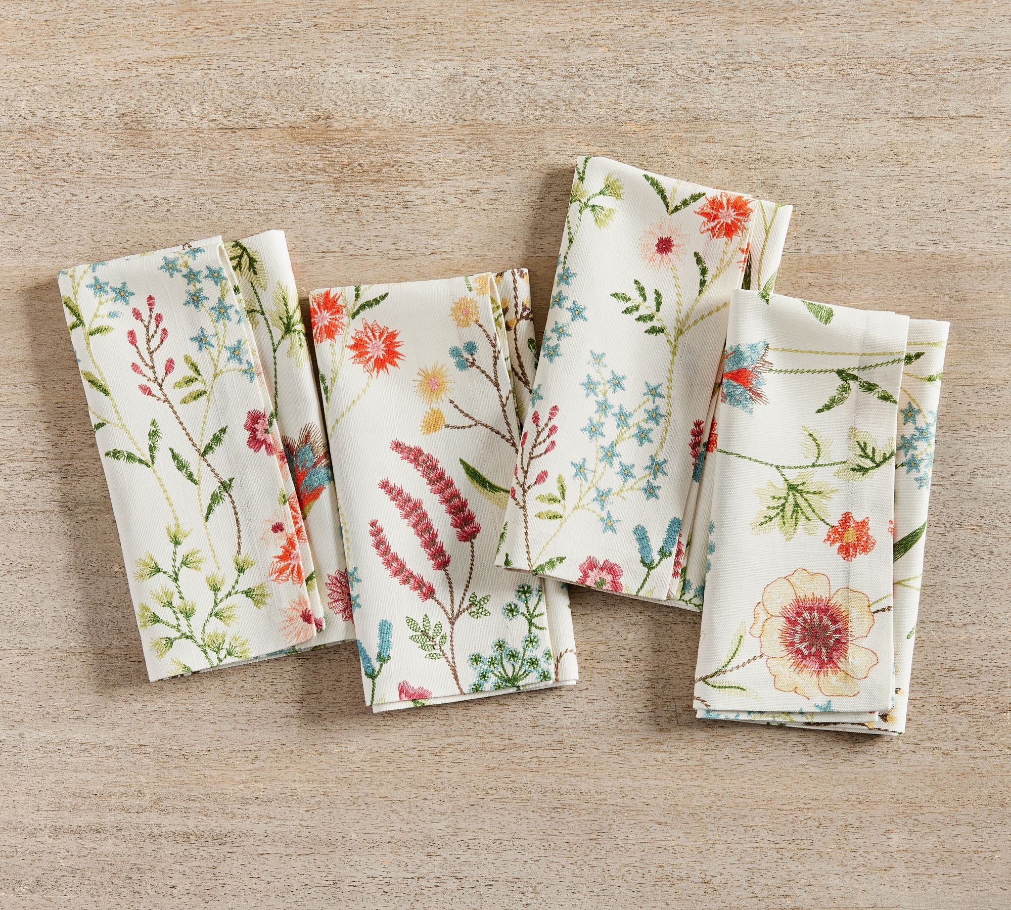 Spring Garden Floral Napkins - Set of 4