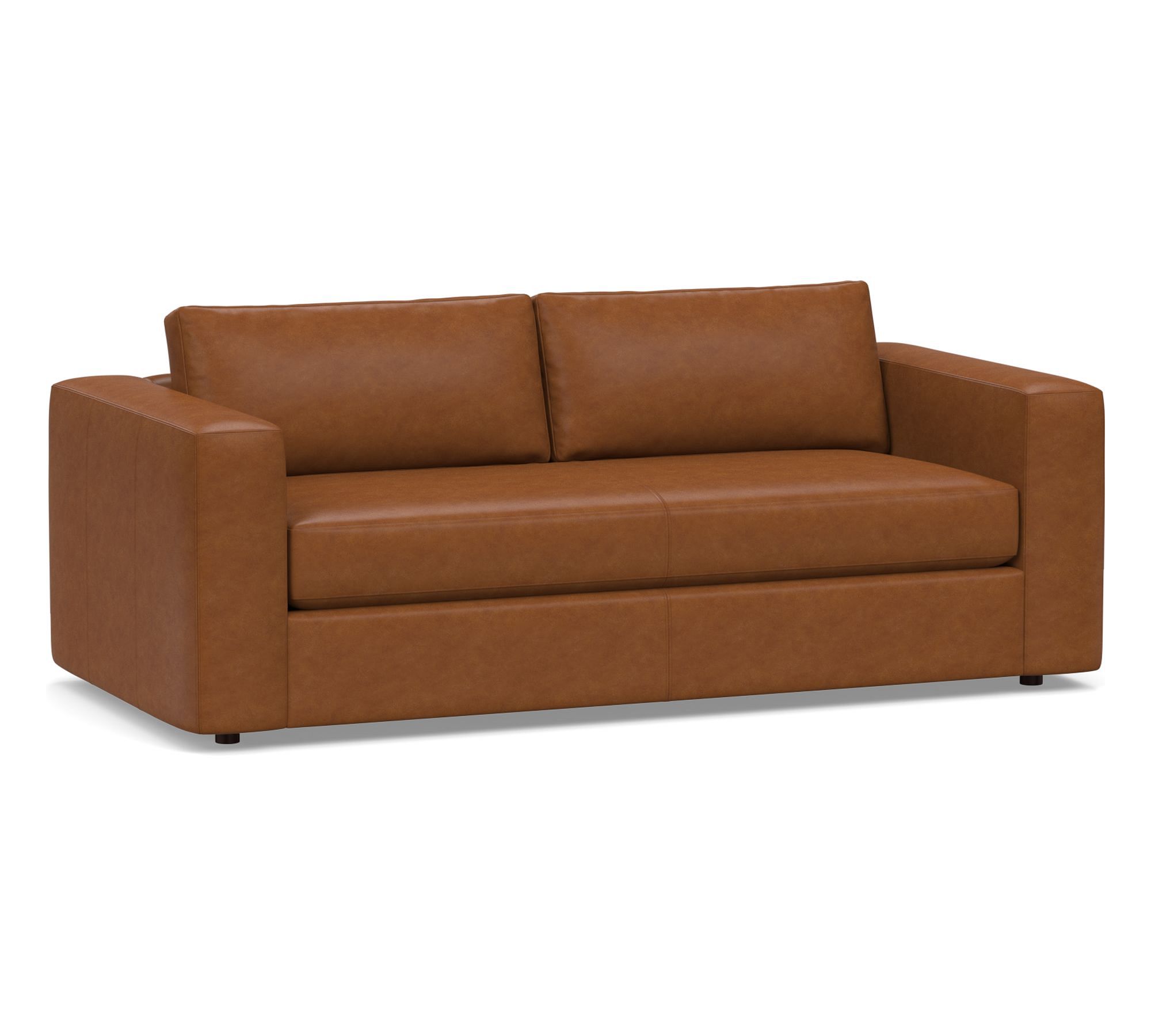 Carmel Wide Arm Leather Sleeper Sofa (86")