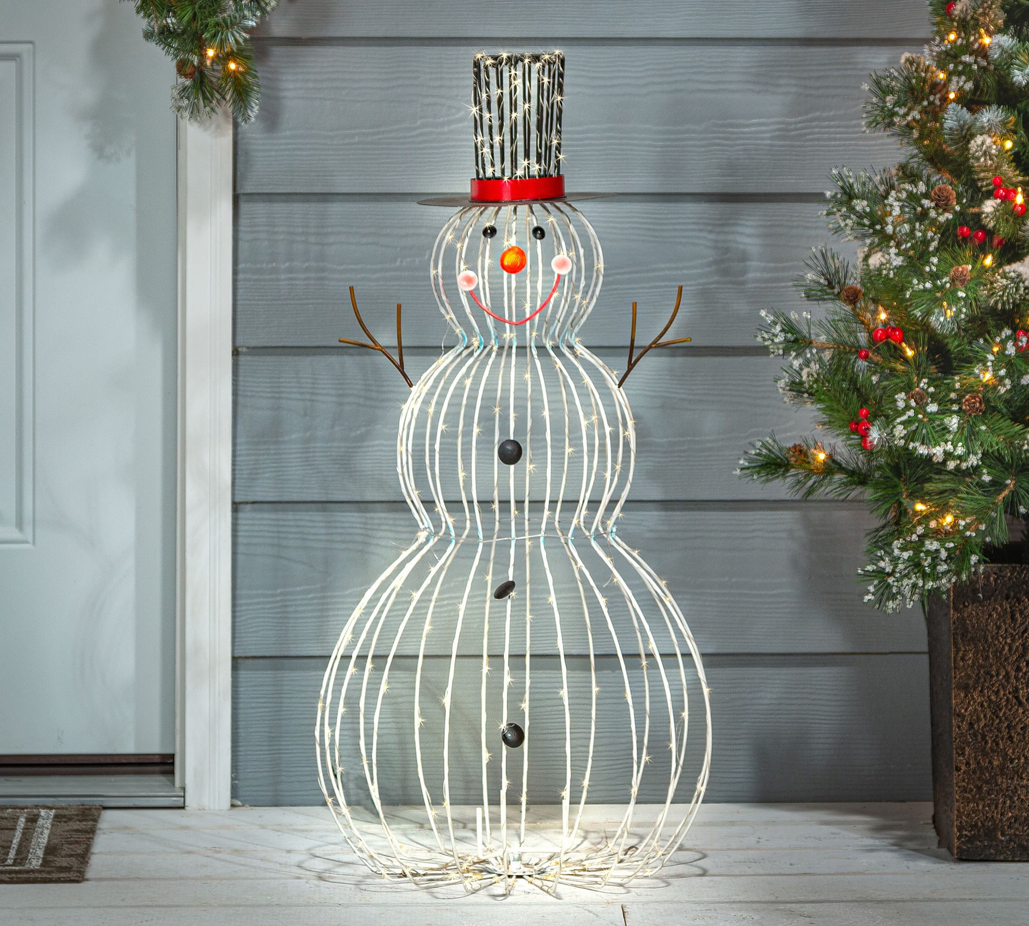 Lit LED Outdoor Snowman