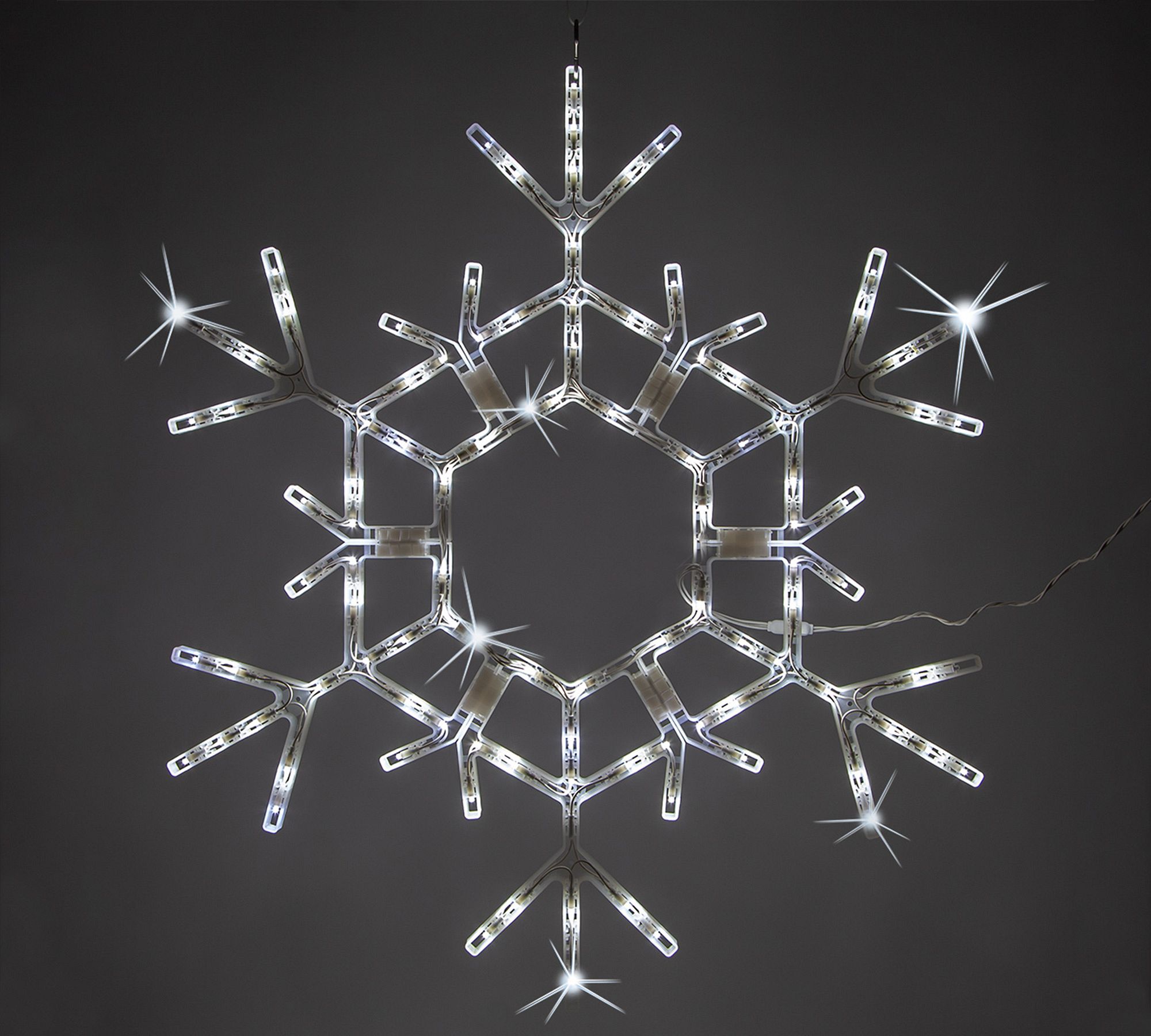 Cool White LED Folding Snowflake With Twinkle Lights