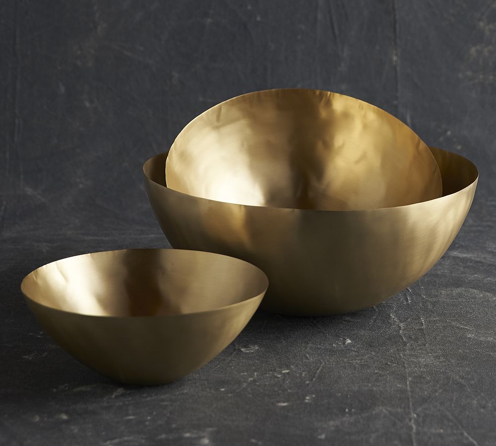 Avila Handmade Brass Nesting Serving Bowls - Set of 3