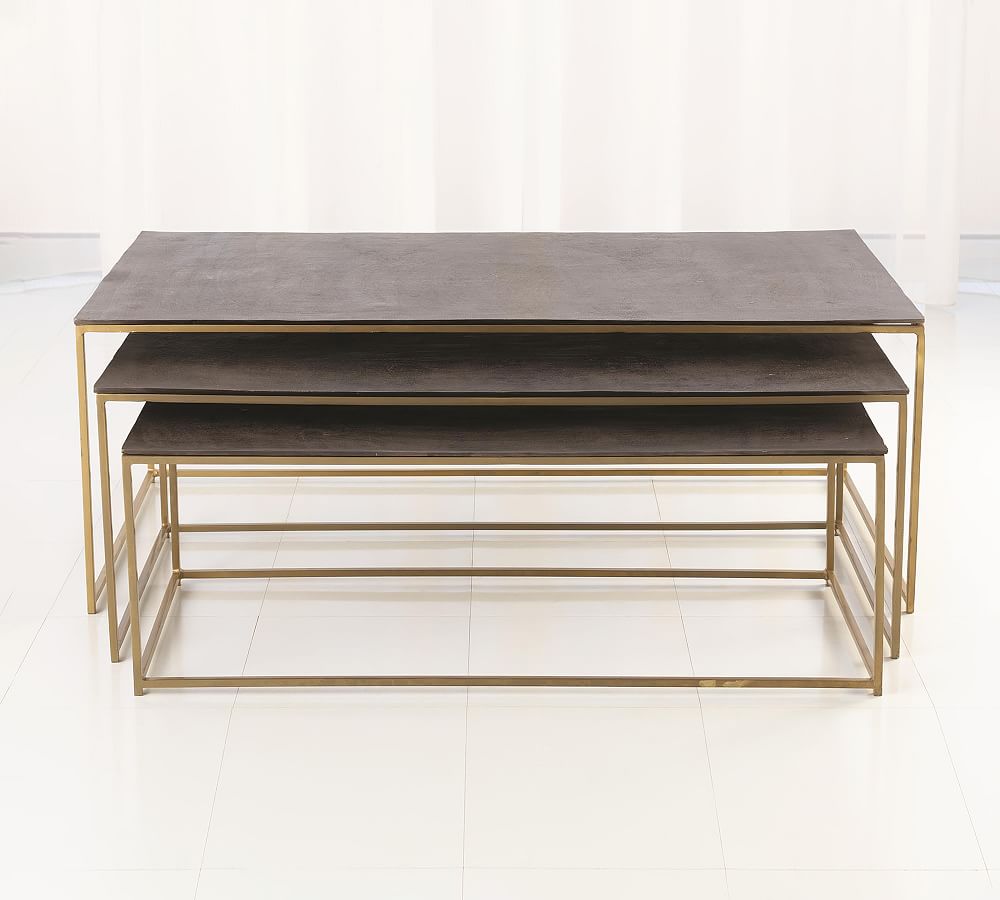 Alroy Rectangular Nesting Metal Coffee Tables | Pottery Barn