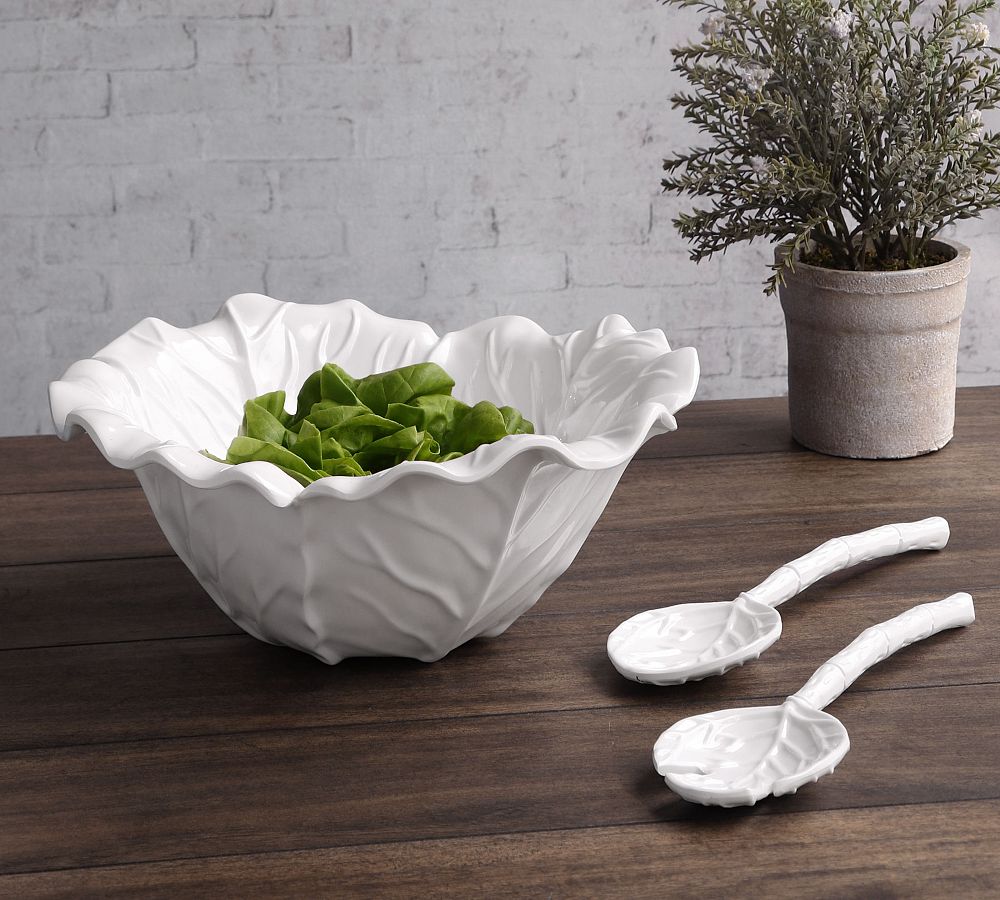 Lettuce Outdoor Salad Bowl With Servers Pottery Barn