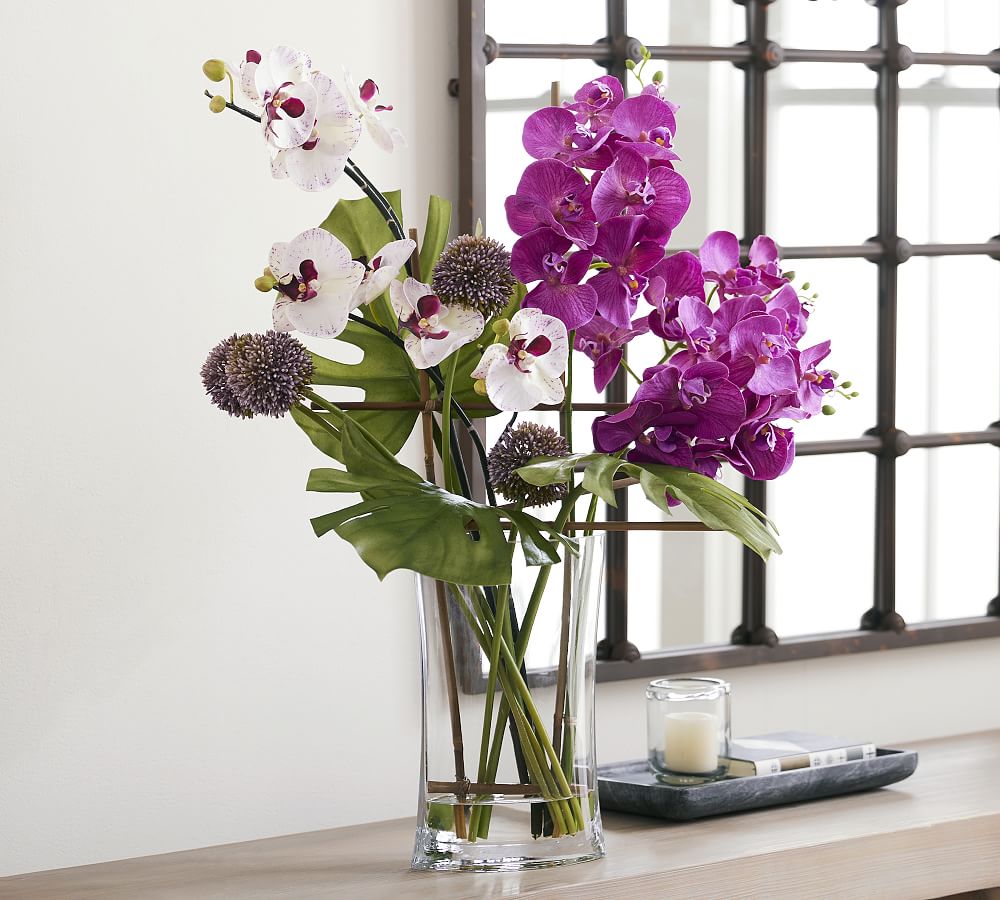 Faux Phalaenopsis &amp; Orchid Mixed Arrangement