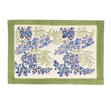 Wisteria Blockprint Cotton Placemats - Set of 6 | Pottery Barn