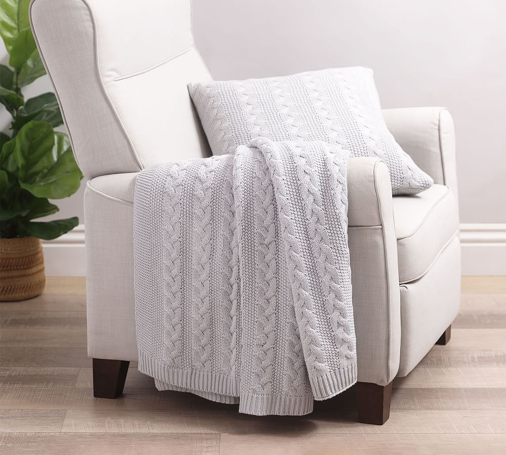 Evette Cable Knit Throw Blanket