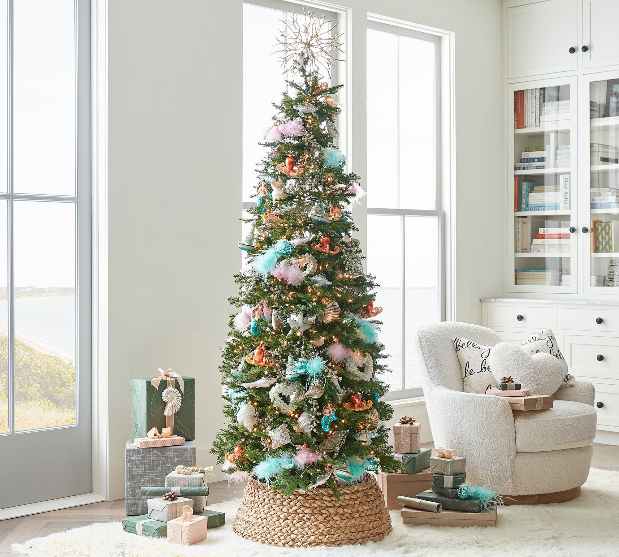 Lit Narrow Jackson Pine Faux Christmas Trees​