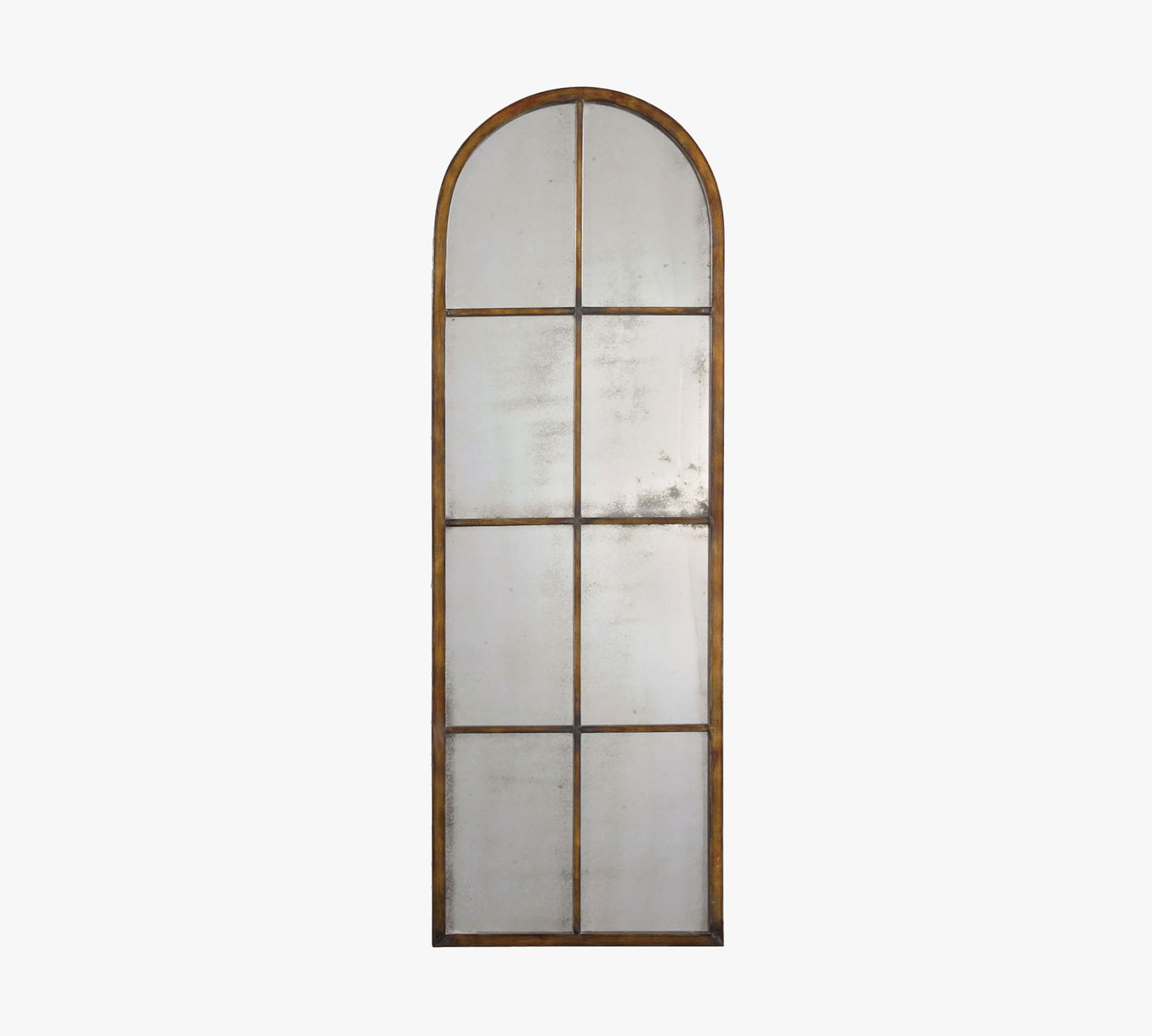 Eva Skinny Arch Windowpane Wall Mirror
