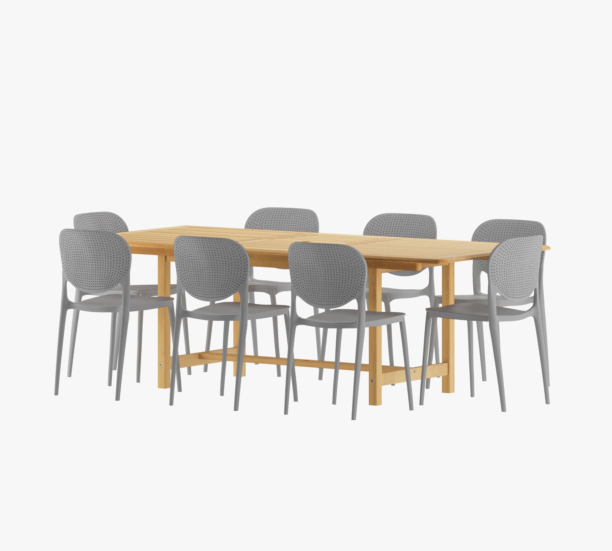 Nassau 9-Piece Teak Rectangular Dining Table Set