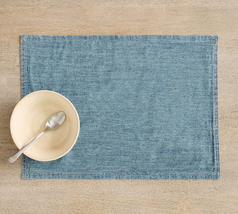 Denim Cotton Placemats | Pottery Barn