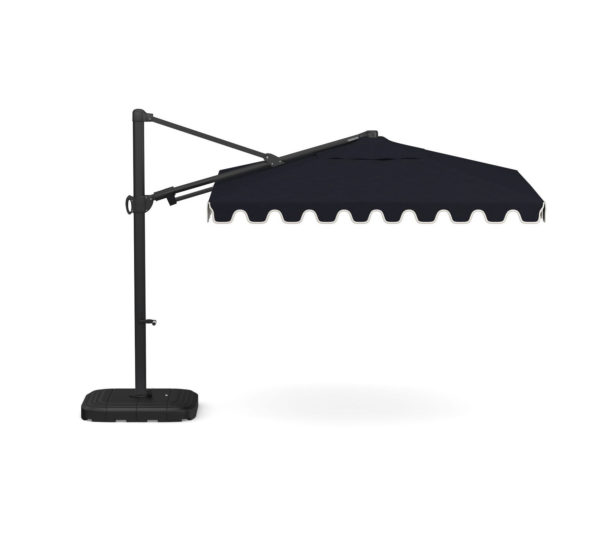 Premium 10' Square Portofino Cantilever Outdoor Patio Umbrella - Rustproof Aluminum Frame with Base