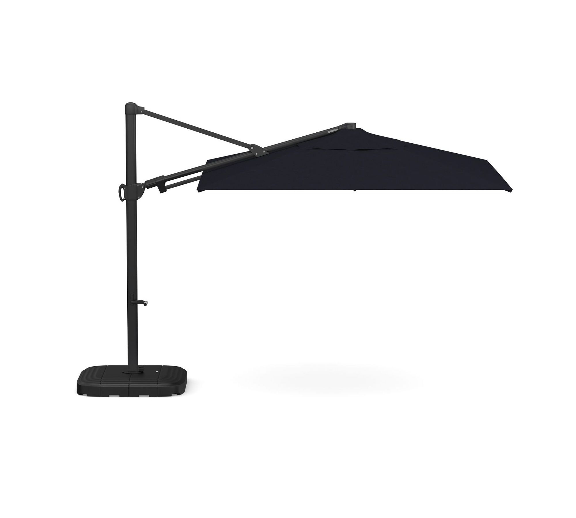 Premium 10' Square Cantilever Outdoor Patio Umbrella - Rustproof Aluminum Frame with Base