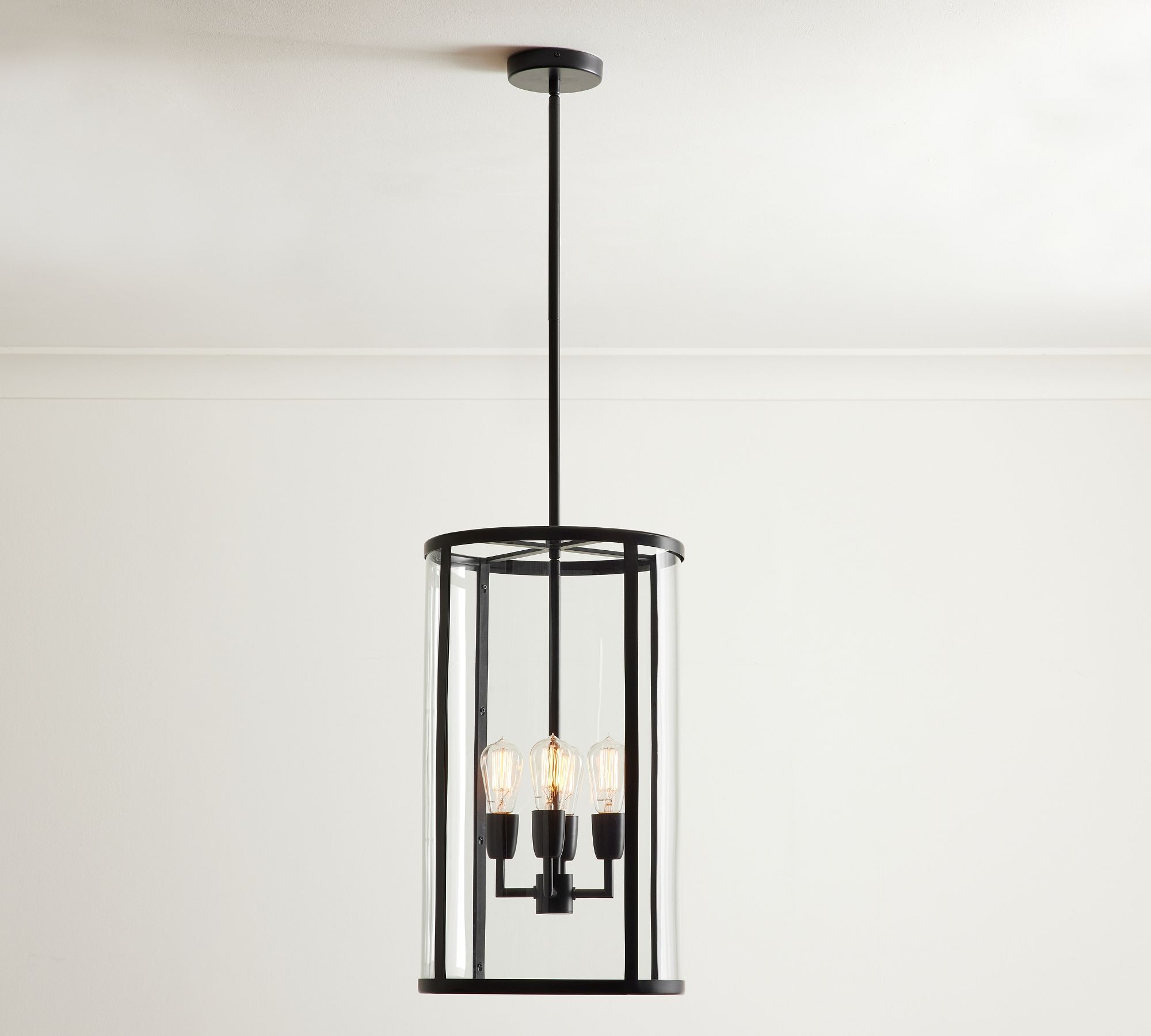 Open Box: Manor Outdoor Glass & Iron Cylinder Pendant