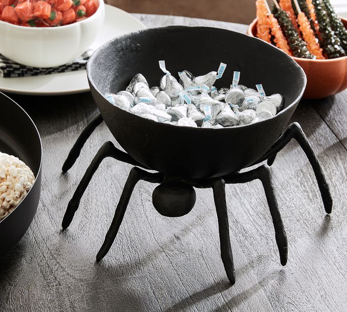 Trick or Treat Spider Metal Candy Bowl