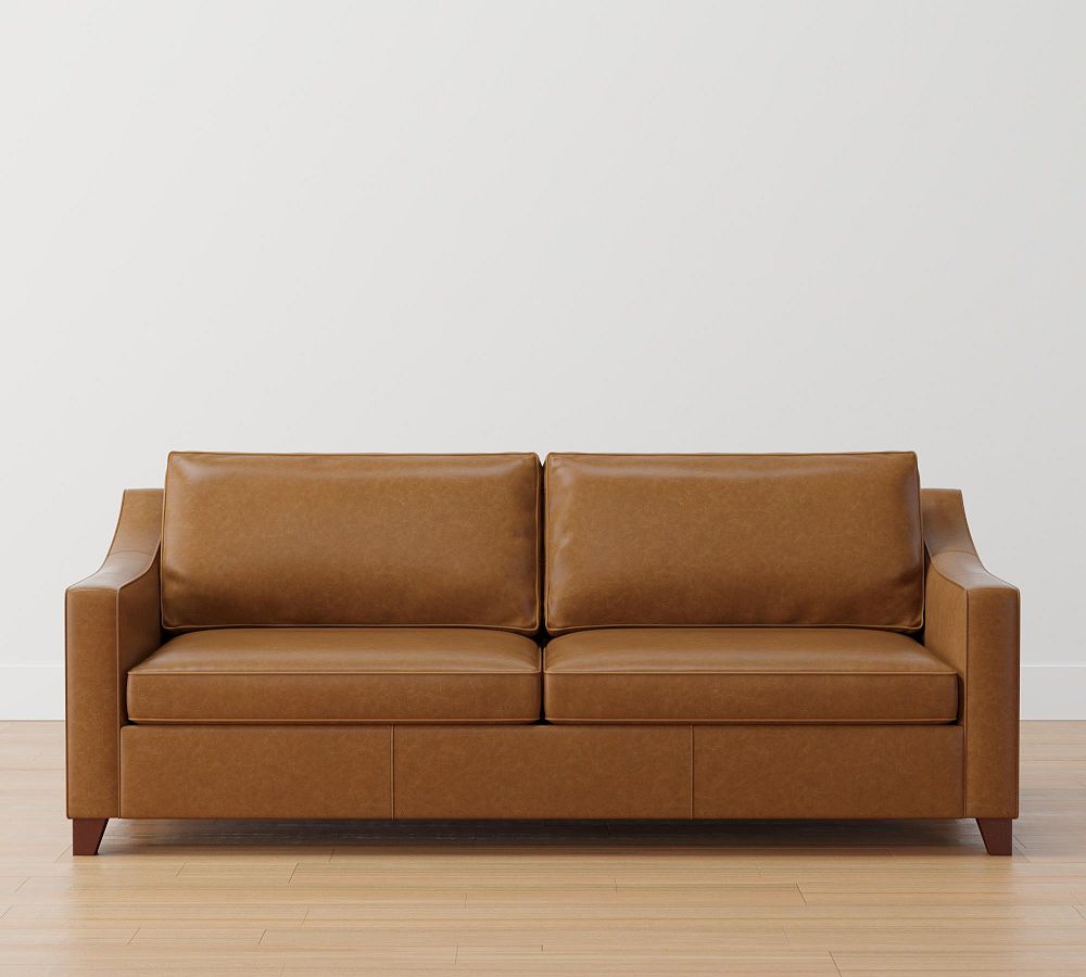 Cameron Slope Arm Leather Sofa (62&quot;&ndash;97&quot;)