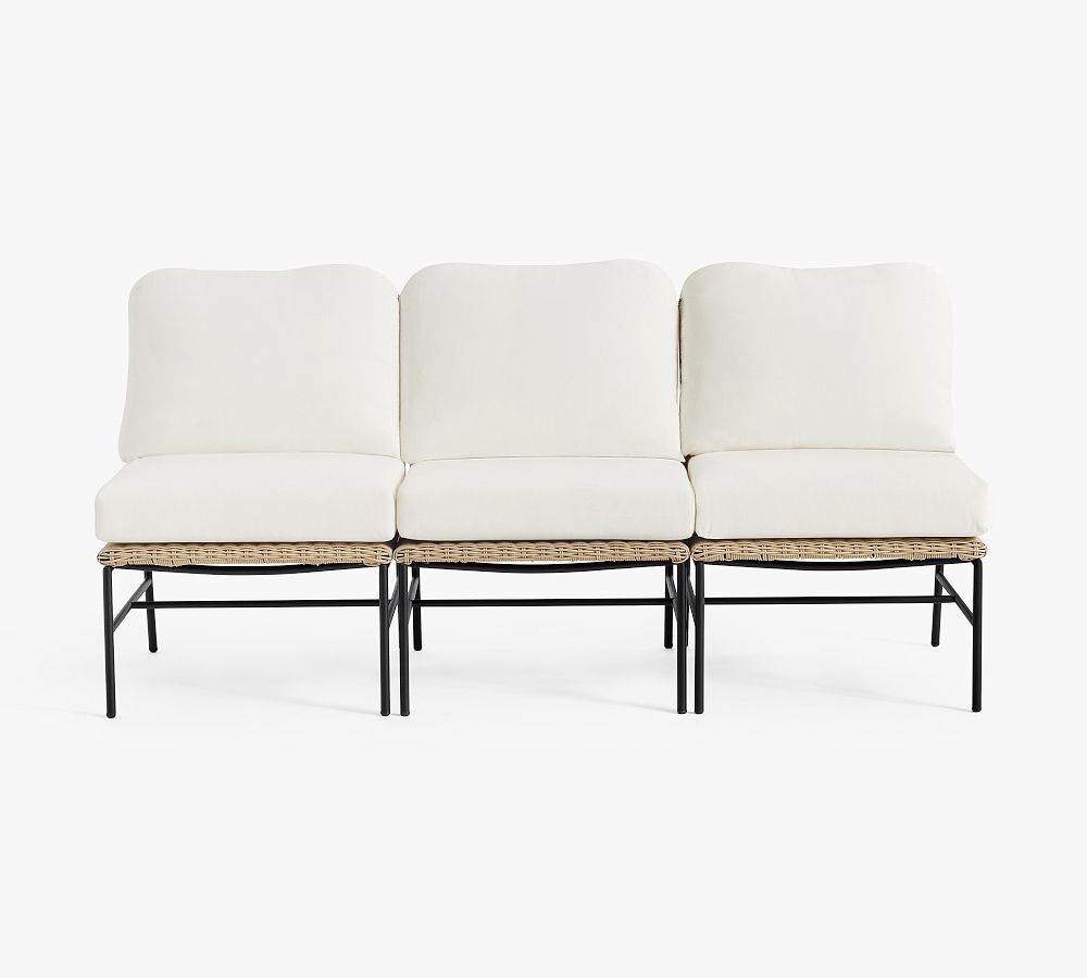 Tulum 3-Piece Outdoor Modular Armless Outdoor Sofa (69&quot;)