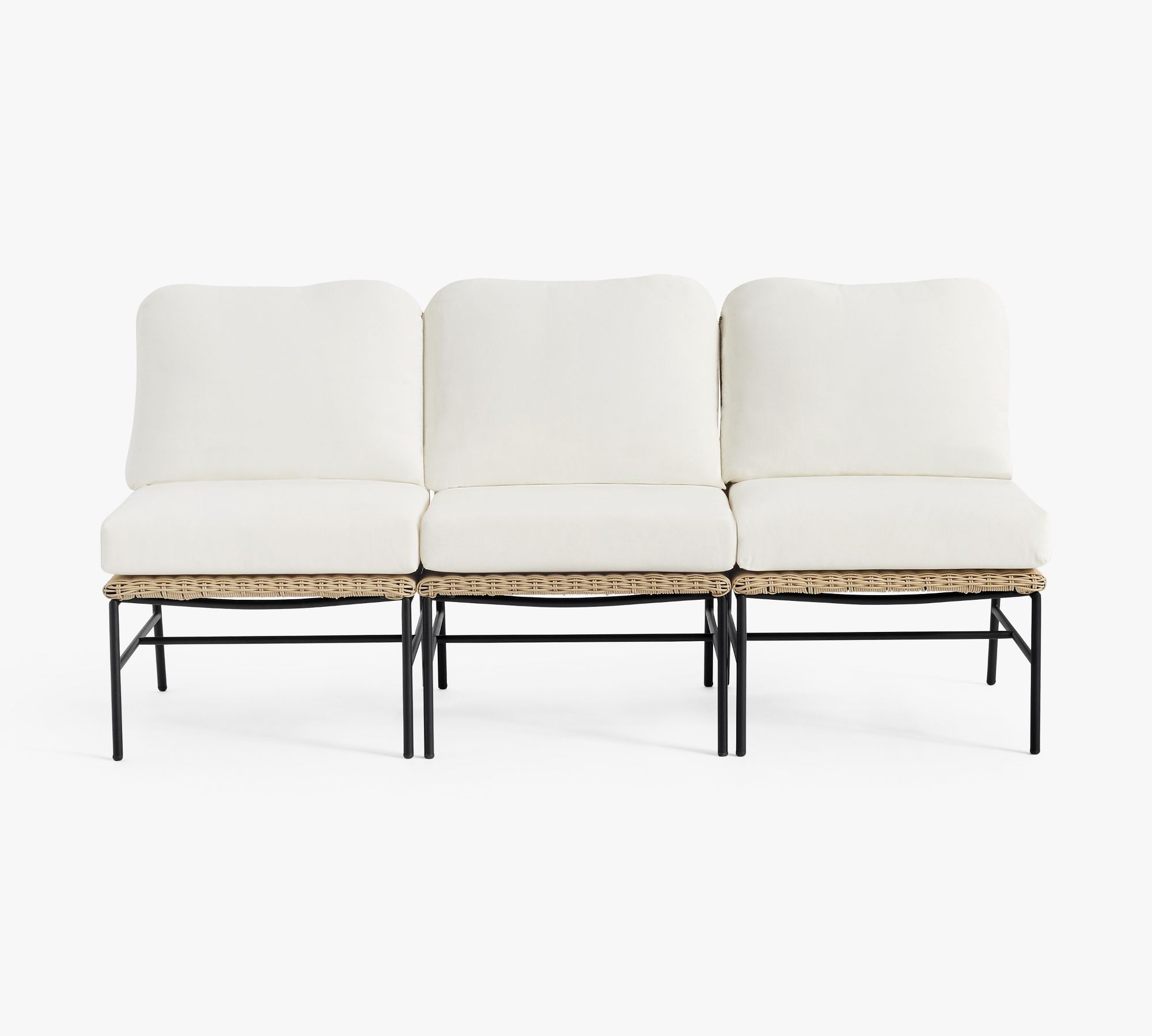 Tulum 3-Piece Outdoor Modular Armless Outdoor Sofa (69")