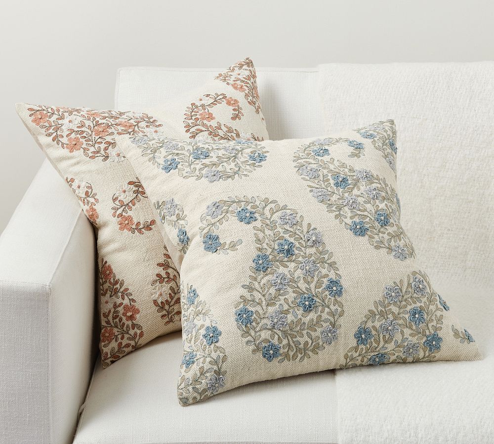 Jolyn Paisley Embroidered Pillow