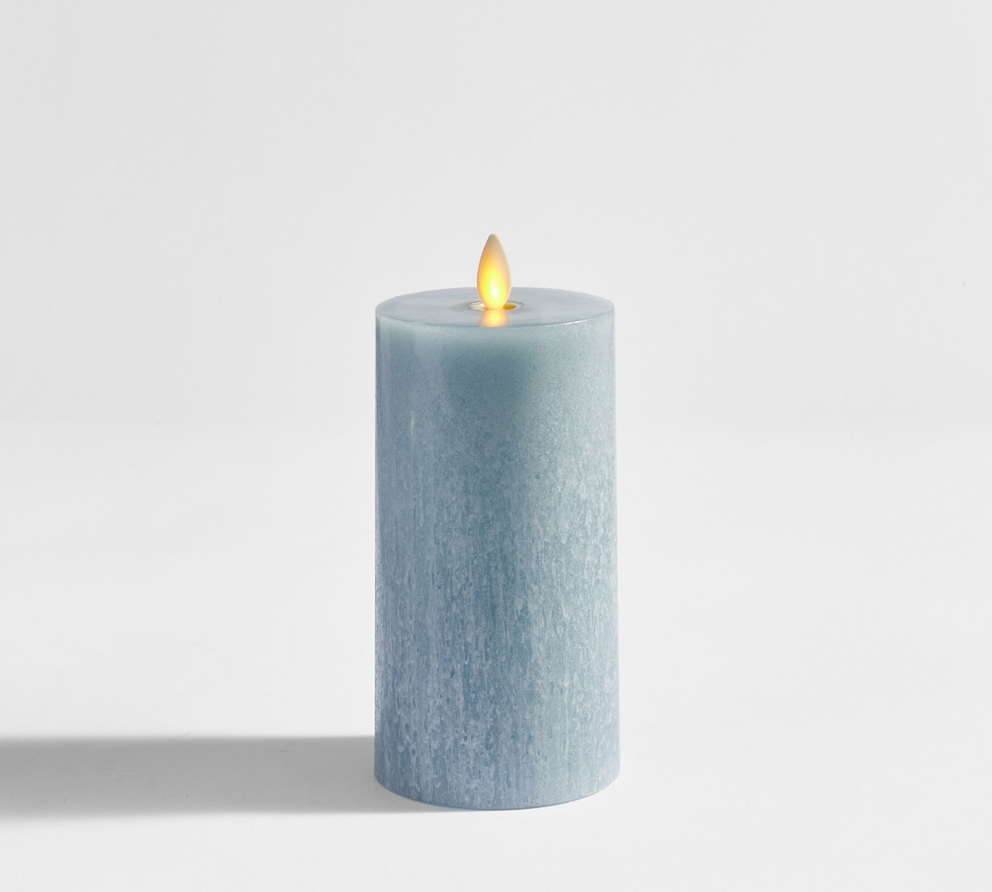 Premium Flickering Flameless Wax Pillar Candle - Salt Washed
