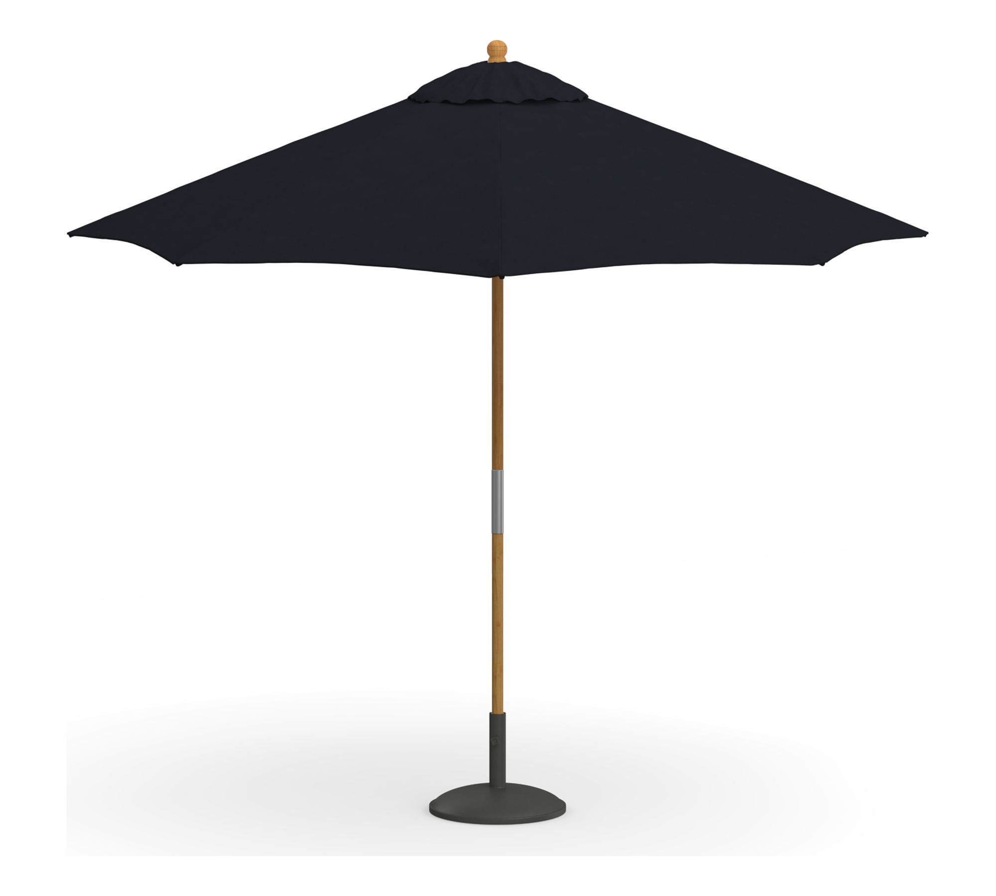 9' Round Outdoor Patio Umbrella – Teak Tilt Frame​